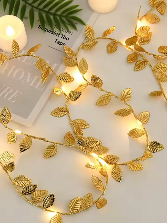 Golden Leaf Fairy String Lights