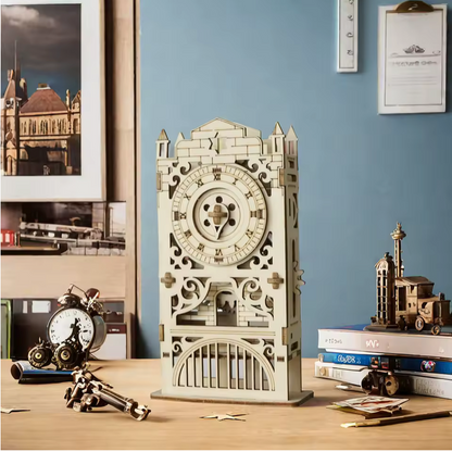 DIY Tower Wooden Puzzle Clock Success