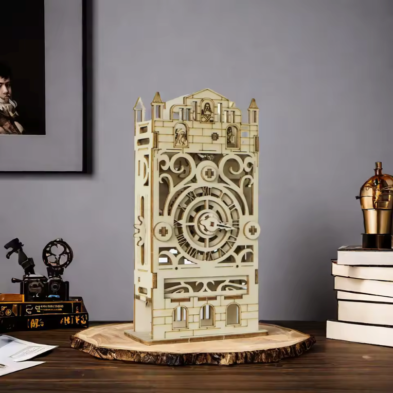 DIY Tower Wooden Puzzle Clock Success