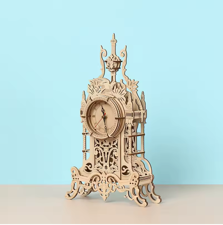 DIY Standing Still Wooden Puzzle Clock