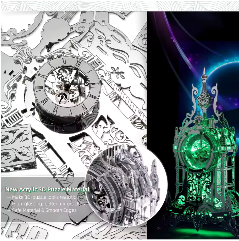 DIY Ice Castle Metal Puzzle Clock