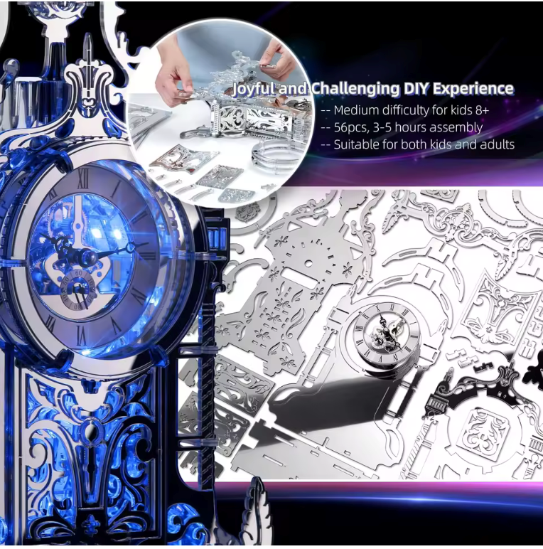 DIY Ice Castle Metal Puzzle Clock