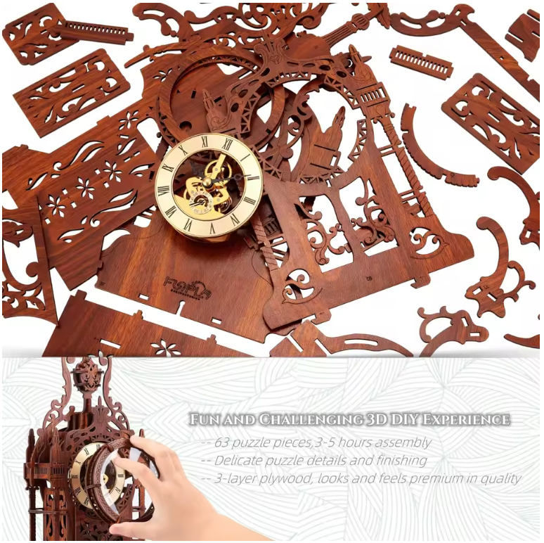 DIY Grand Daddy Wooden Puzzle Clock