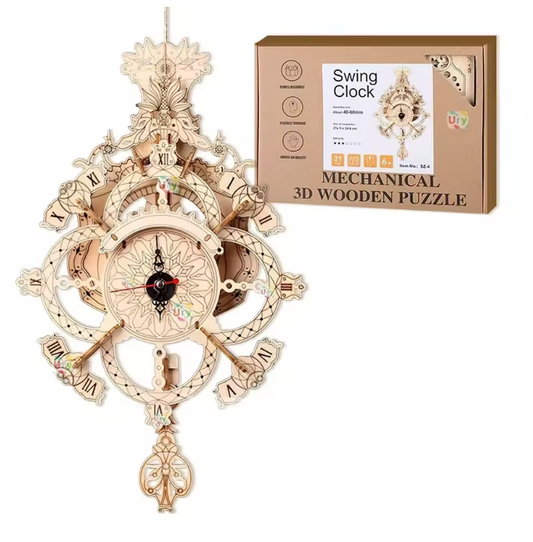 DIY Lotus Wooden Wall Puzzle Clock