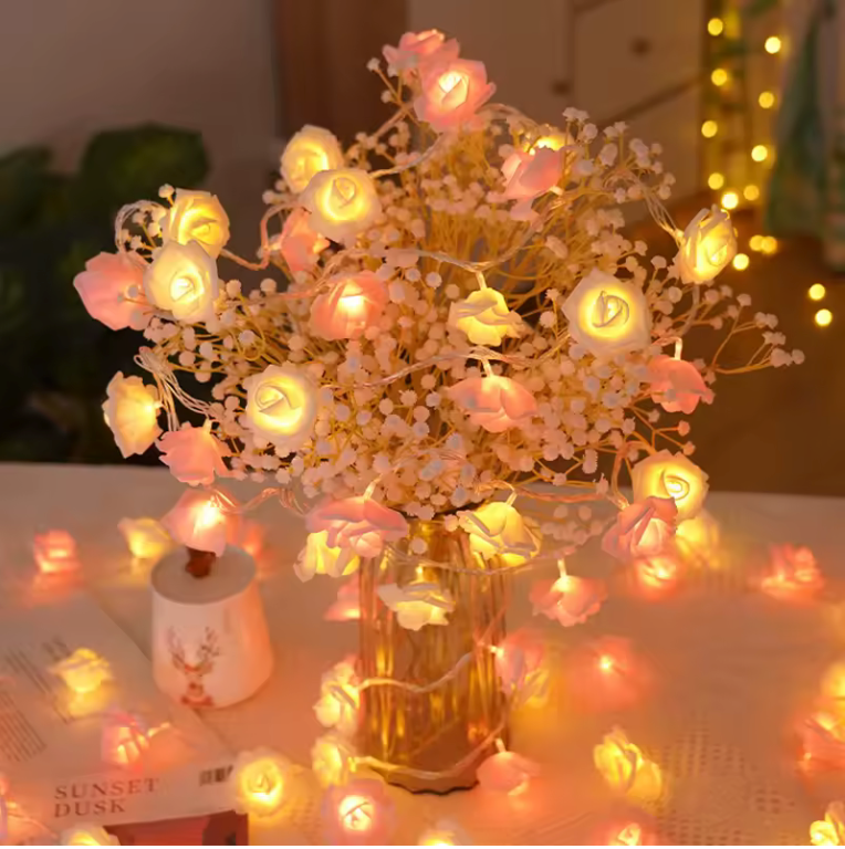 Strung Out Rose Vine Lights