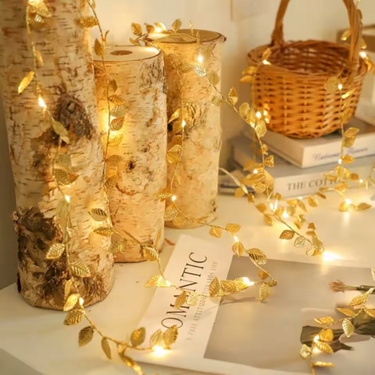 Golden Leaf Fairy String Lights